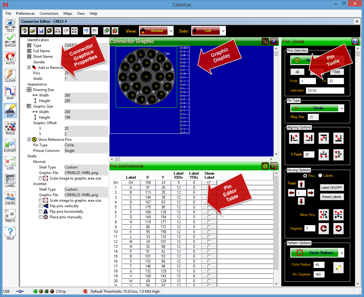 A screenshot of the Connector Designer Connector Editor.
