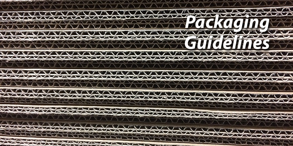 CableEye Tester Packaging Guidelines stack of flattened double-walled cartons