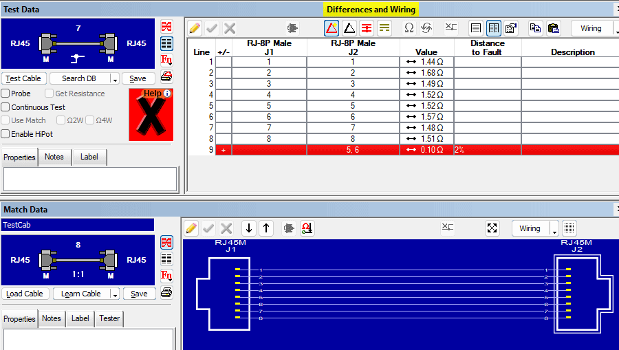 Distance to Fault (Break/Short)