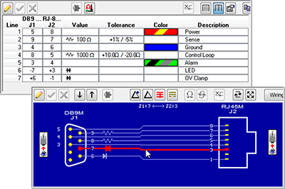 Dynamic interface displays color-coded errors