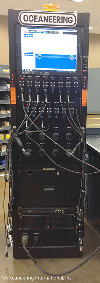 Rack-mounted, CableEye HVX HiPot tester for improved mobility.