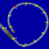 Image of tester display that shows photo of catheter overlaid with highlighted matrix of connector locations.