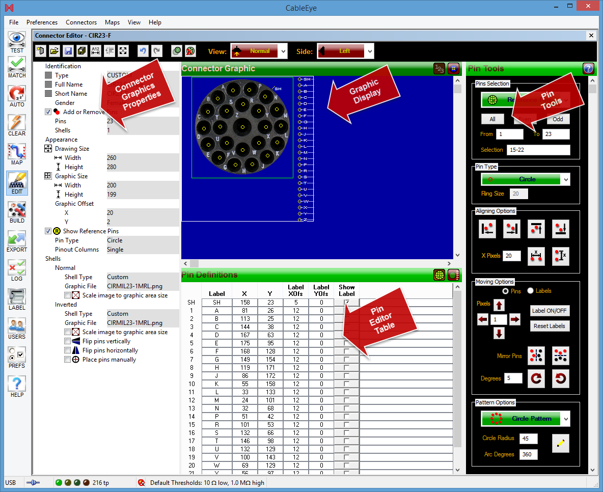 Connector editing for unusual connectors