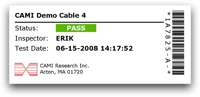 CableEye Custom Test Label