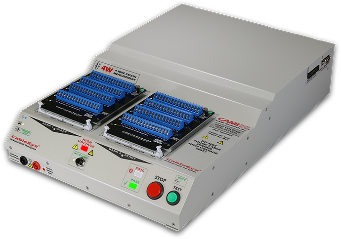 HV (HiPot) system permits testing for insulation resistance & dielectric breakdown after checking continuity & resistance at low voltage.